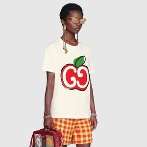 Gucci    T-shirt with GG apple print